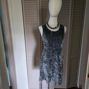 Necessary Objects Faux Fur Mini Dress Small Shimmering Gray